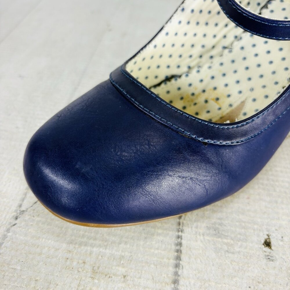 Bettie Page By Ellie BETTIE VINTAGE PUMP Deep Purple Retro Heel Mary Jane Size 8 - Picture 13 of 16